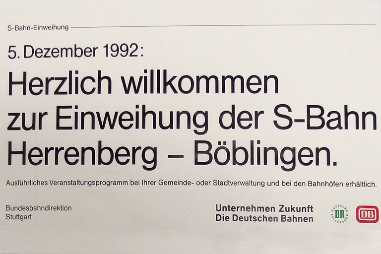 Verlängerung der S1 nach Herrenberg (Dezember 1992)