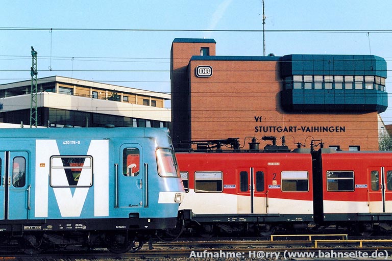 420 176 aus München in der S-Bahnabstellgruppe Stuttgart-Vaihingen (April 1993)