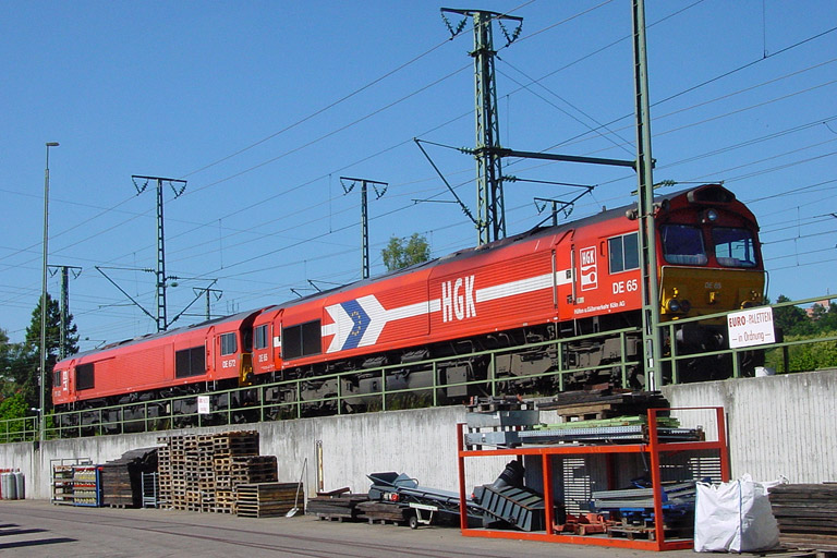 HGK DE 65 und DE 672 bei km 16,2 (Juni 2004)