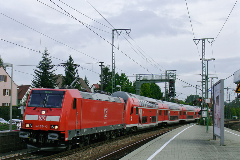 146 204 mit RE 19607 bei km 16,6 (September 2005)