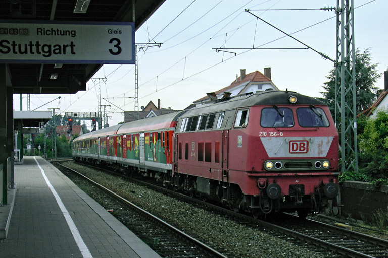 218 156 mit Lr 97934 bei km 16,6 (August 2006)