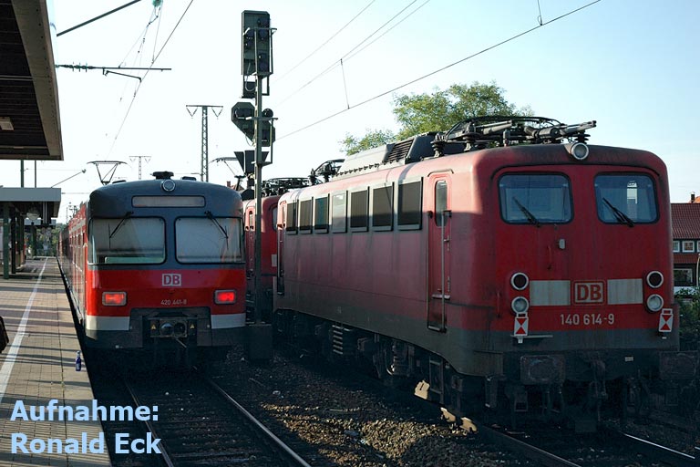 151 029 und 140 614 bei km 16,6 (Juli 2007)