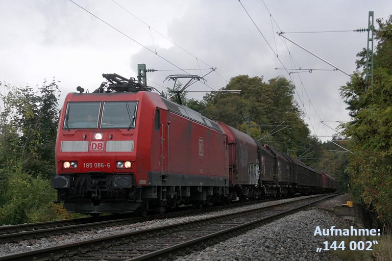 185 086 mit FS 45580 bei km 12,8 (September 2007)