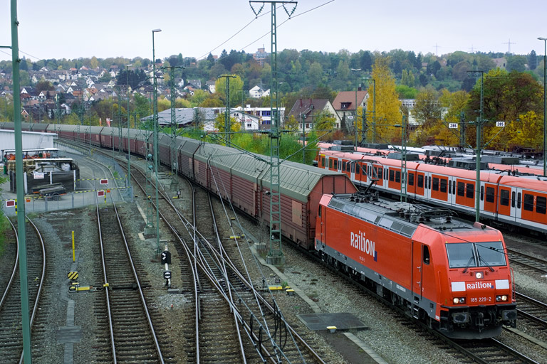 185 229 mit CFN 63862 bei km 16,0 (Oktober 2007)