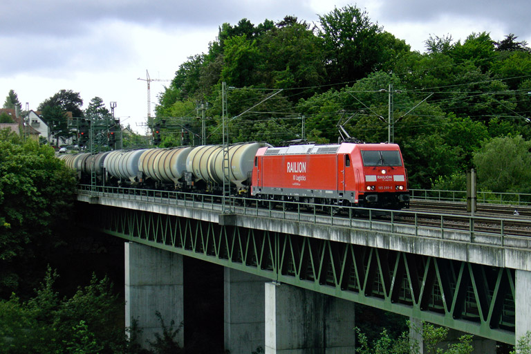 185 289 mit CFN 63890 bei km 14,6 (Juli 2007)