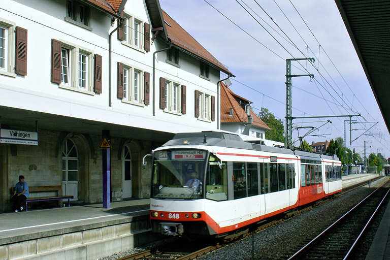 AVG Stadtbahn 848 als DPE 86205 bei km 15,8 (September 2007)