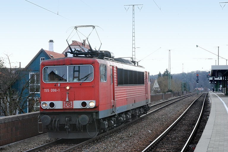 155 096 bei km 16,6 (Februar 2008)