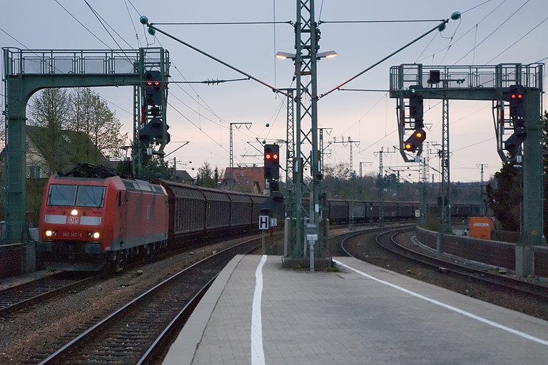 185 147 mit CS 47085 bei km 16,6 (April 2008)