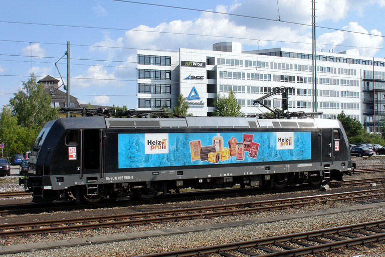 HGK 185 565 bei km 15,6 (Juli 2008)