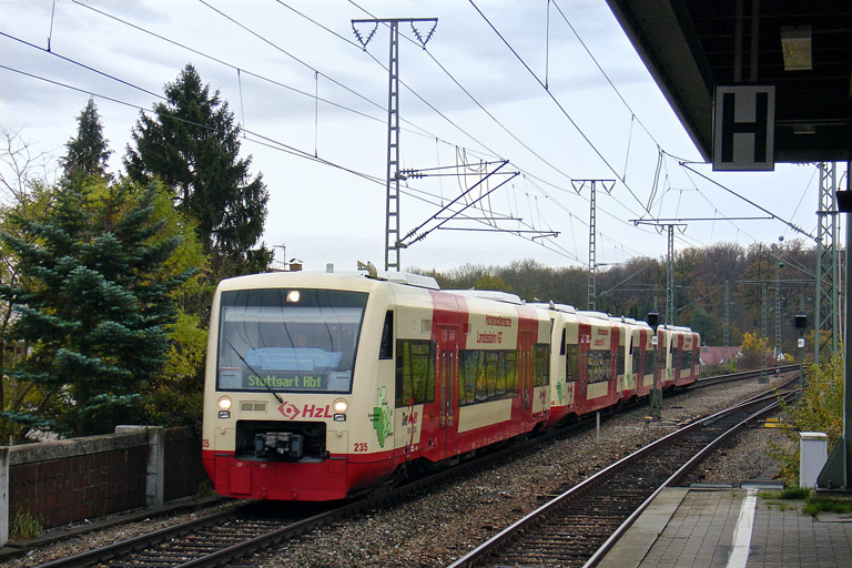 HzL Regioshuttles VT 235, VT 246, VT 245 und VT 247 bei km 16,8 (Oktober 2008)