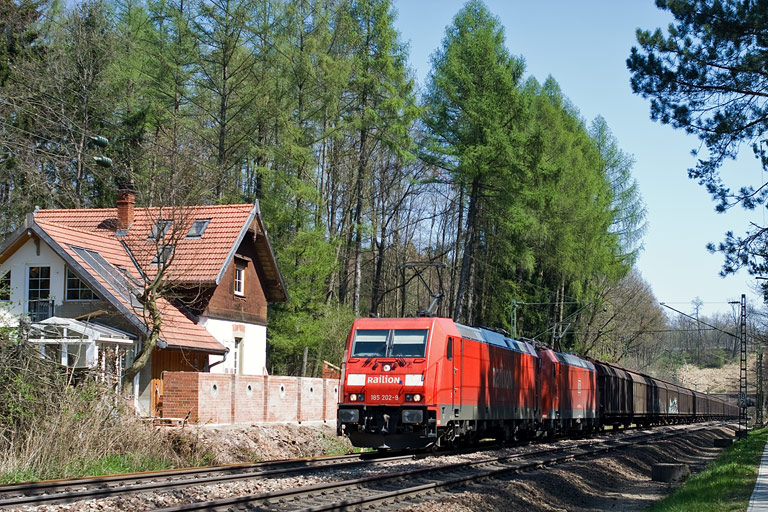 185 202 und 185 092 bei km 18,4 (April 2010)