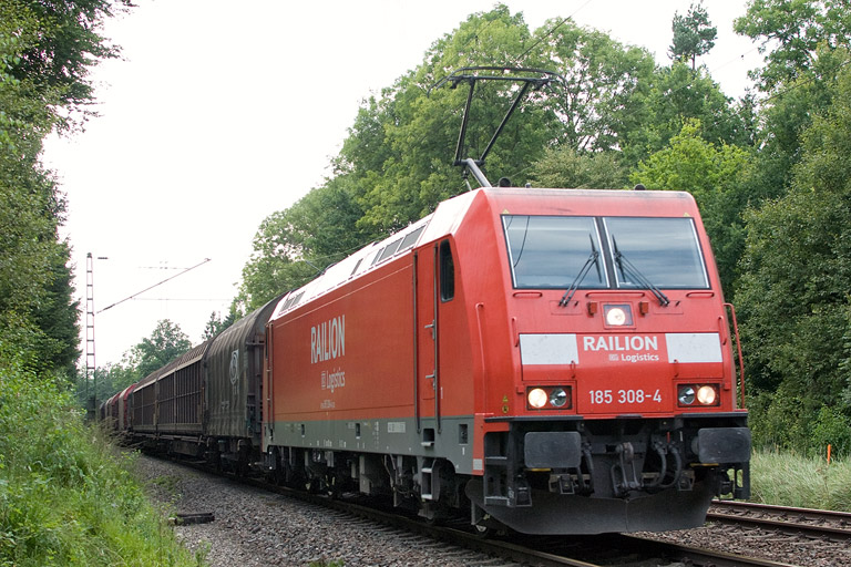 185 308 mit EK 56166 bei km 22,4 (August 2012)