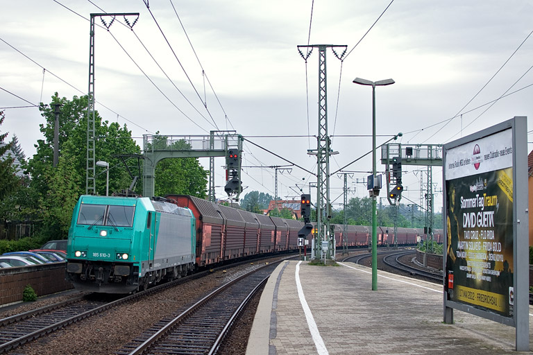 185 610 mit EK 56171 bei km 16,6 (Mai 2012)