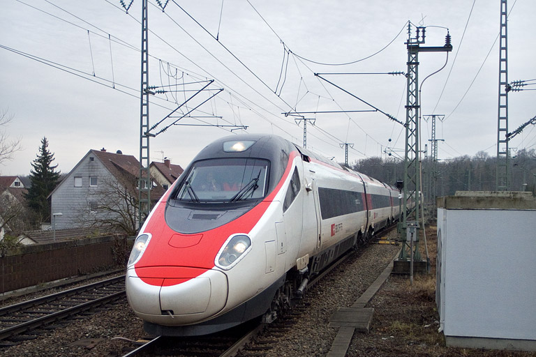 ETR 610 007 als ST 91443 bei km 16,8 (Dezember 2012)