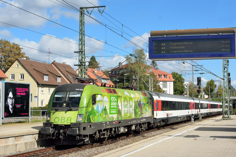 &Ouml;BB 1016 020 mit IC 187 bei km 15,6 (September 2018)