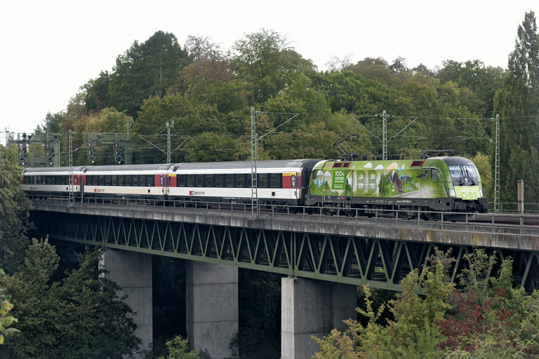 &Ouml;BB 1016 020 mit IC 280 bei km 14,6 (September 2018)