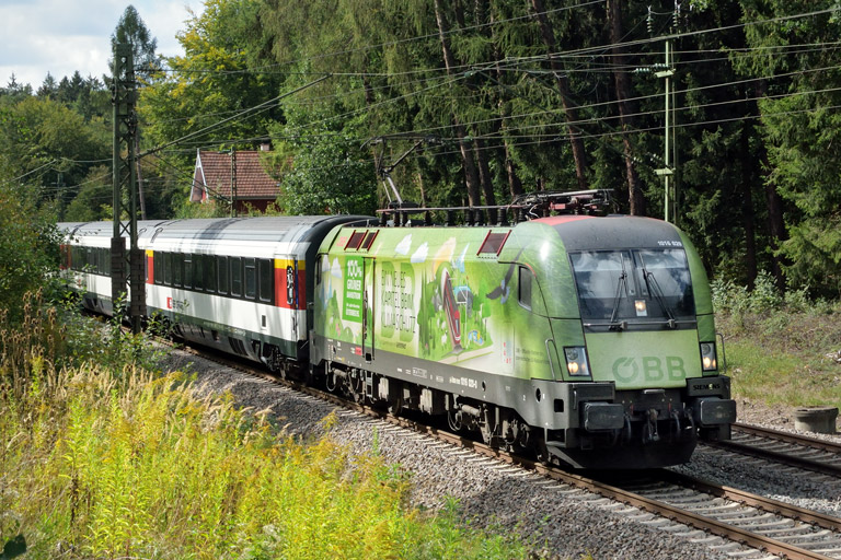 &Ouml;BB 1016 020 mit IC 280 bei km 18,2 (September 2018)