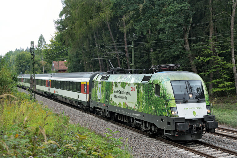 &Ouml;BB 1016 023 mit IC 280 bei km 18,2 (September 2018)