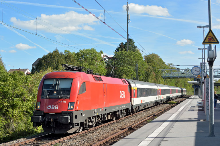 &Ouml;BB 1116 135 mit IC 188 bei km 14,2 (September 2018)