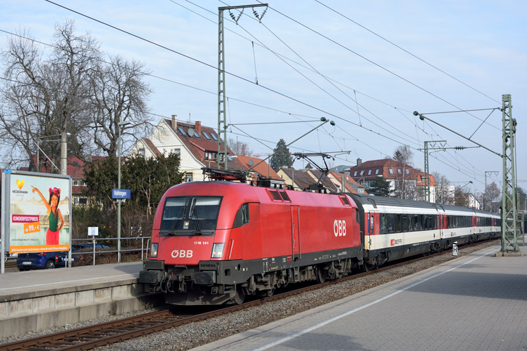 &Ouml;BB 1116 141 mit IC 187 bei km 15,6 (Februar 2018)