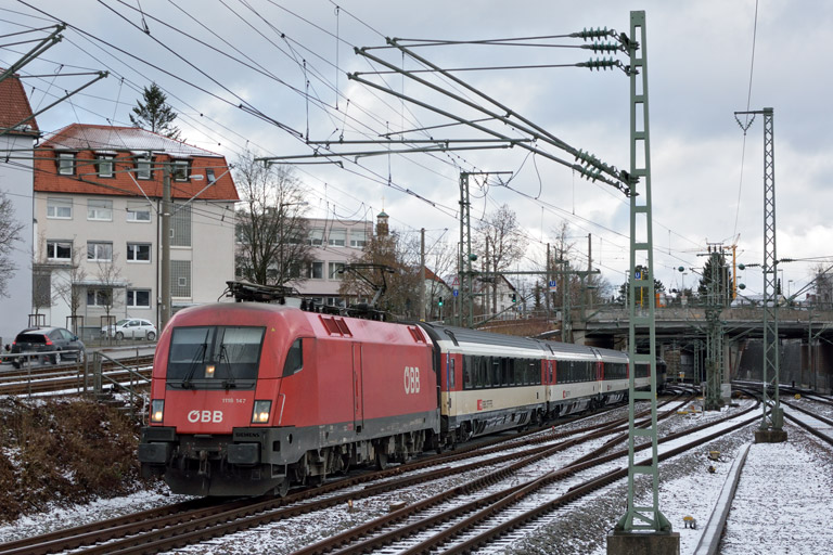 &Ouml;BB 1116 147 mit IC 187 bei km 15,4 (Januar 2018)