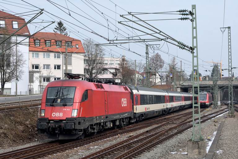 &Ouml;BB 1116 162 mit IC 187 bei km 15,4 (M&auml;rz 2018)