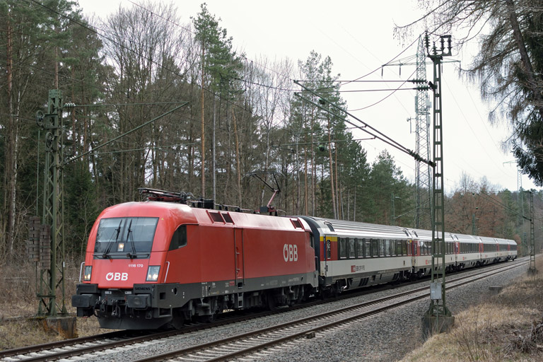 &Ouml;BB 1116 170 mit IC 186 bei km 18,2 (M&auml;rz 2018)
