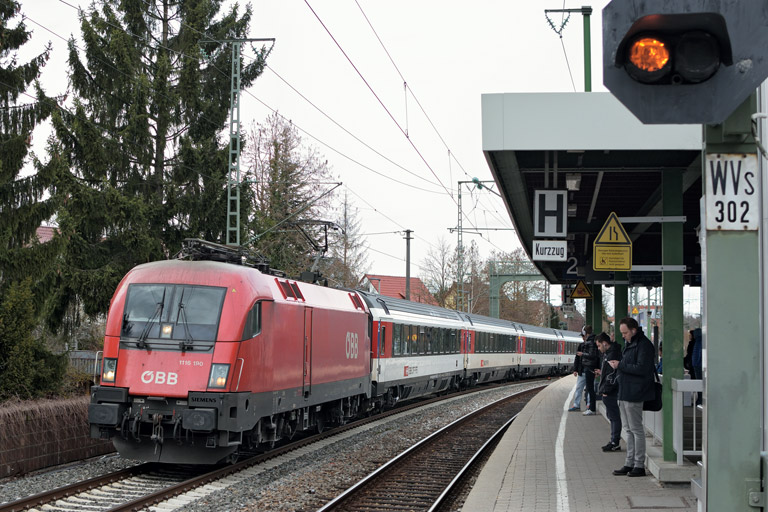 &Ouml;BB 1116 190 mit IC 281 bei km 16,8 (M&auml;rz 2018)