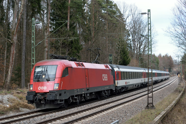 &Ouml;BB 1116 190 mit IC 281 bei km 18,6 (M&auml;rz 2018)