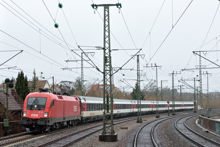 &Ouml;BB 1116 193 mit IC 187 bei km 16,6 (Januar 2018)