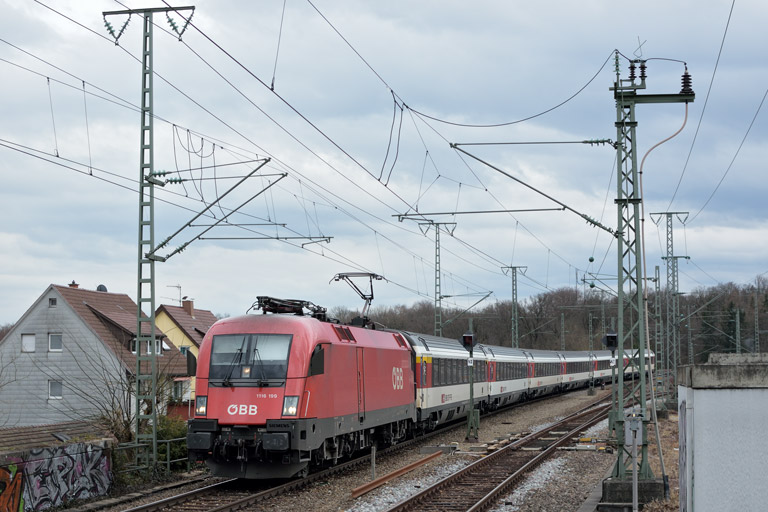 &Ouml;BB 1116 199 mit IC 186 bei km 16,8 (M&auml;rz 2018)