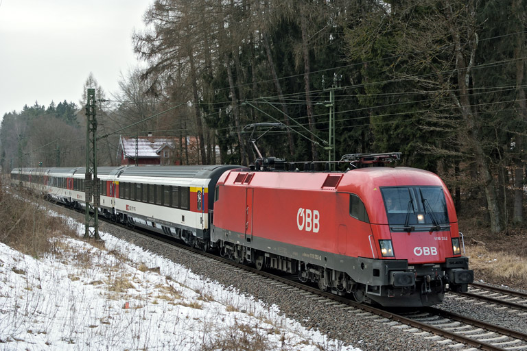&Ouml;BB 1116 252 mit IC 188 bei km 18,2 (M&auml;rz 2018)