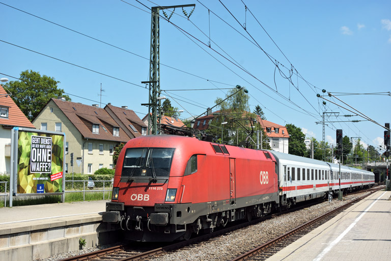 &Ouml;BB 1116 273 mit IC 2337 bei km 15,6 (Mai 2018)