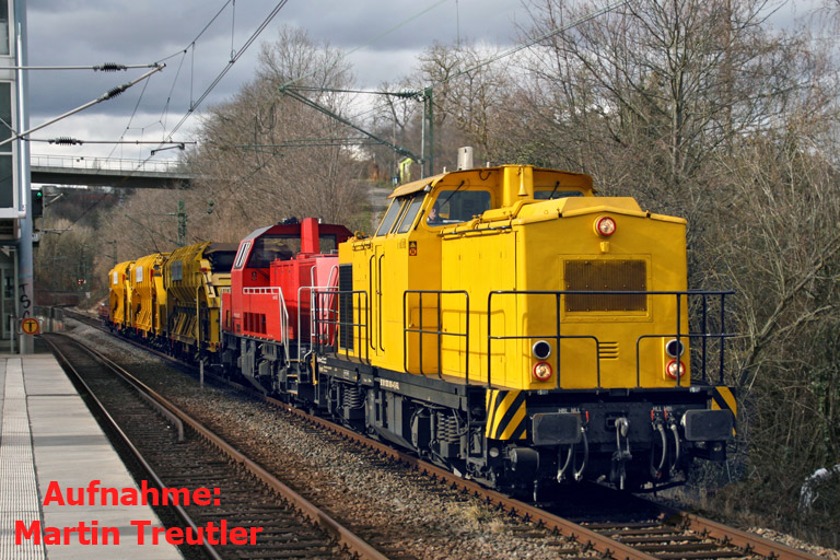 SGL V 180.08 (ex 203 005) und 261 313 bei km 14,0 (M&auml;rz 2018)
