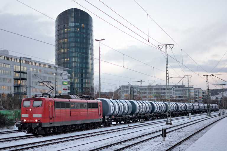 151 001 bei km 15,6 (Januar 2019)