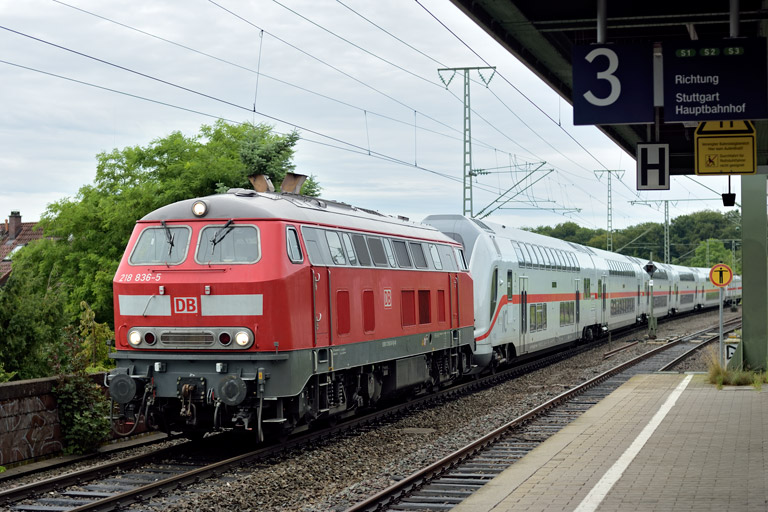 218 836 bei km 16,8 (August 2019)