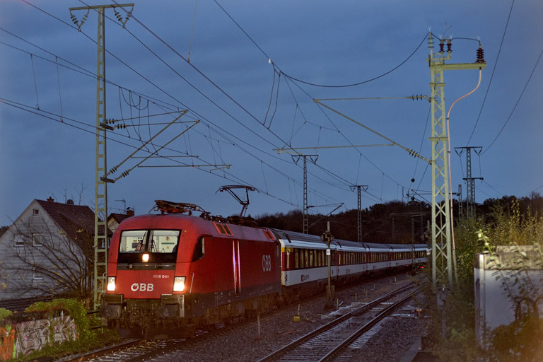 &Ouml;BB 1116 041 mit IC 186 bei km 16,8 (November 2019)