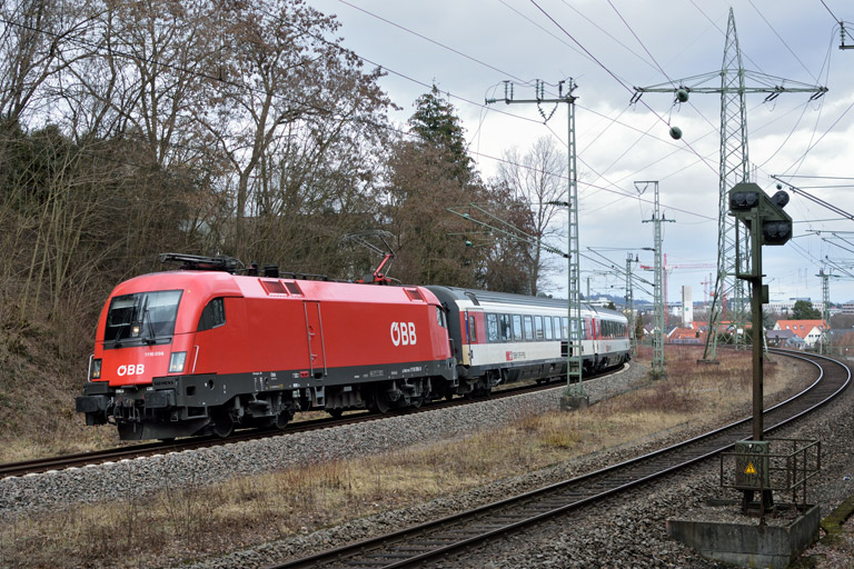 &Ouml;BB 1116 096 mit IC 187 bei km 17,4 (Februar 2019)