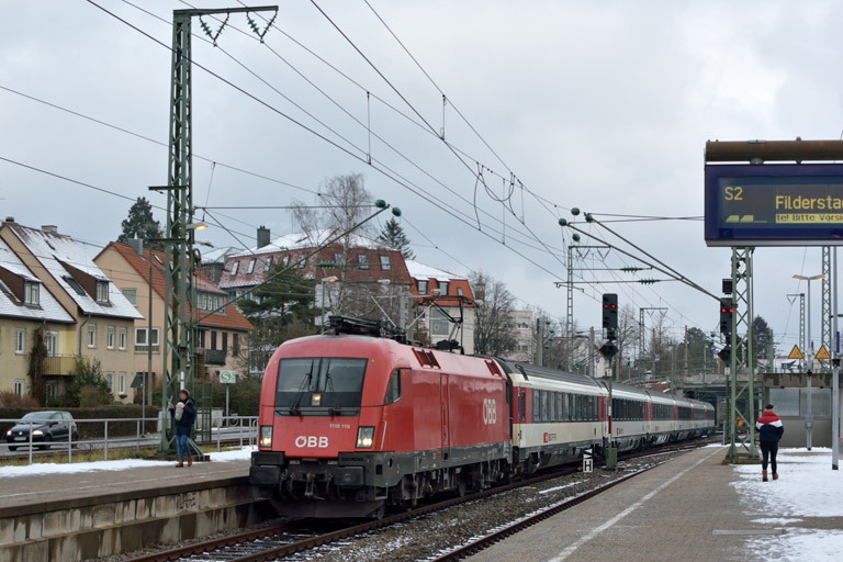 &Ouml;BB 1116 119 mit IC 187 bei km 15,4 (Januar 2019)