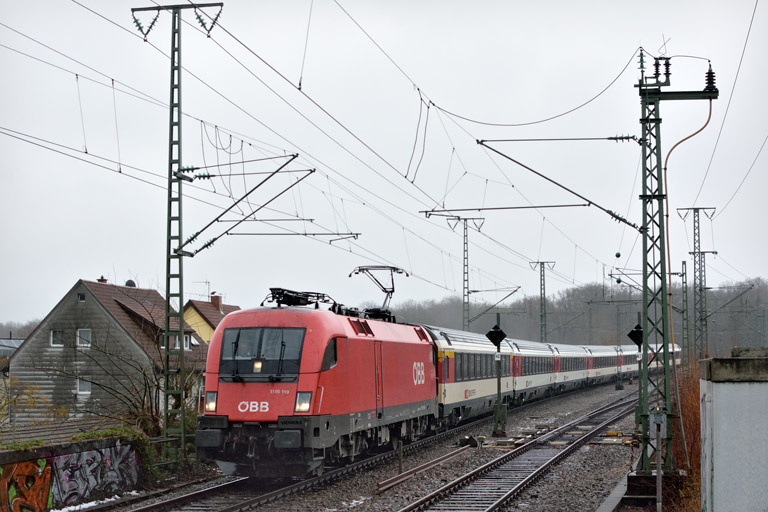 &Ouml;BB 1116 119 mit IC 282 bei km 16,8 (Januar 2019)