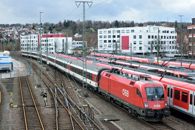 &Ouml;BB 1116 180 mit IC 280 bei km 16,0 (Januar 2019)