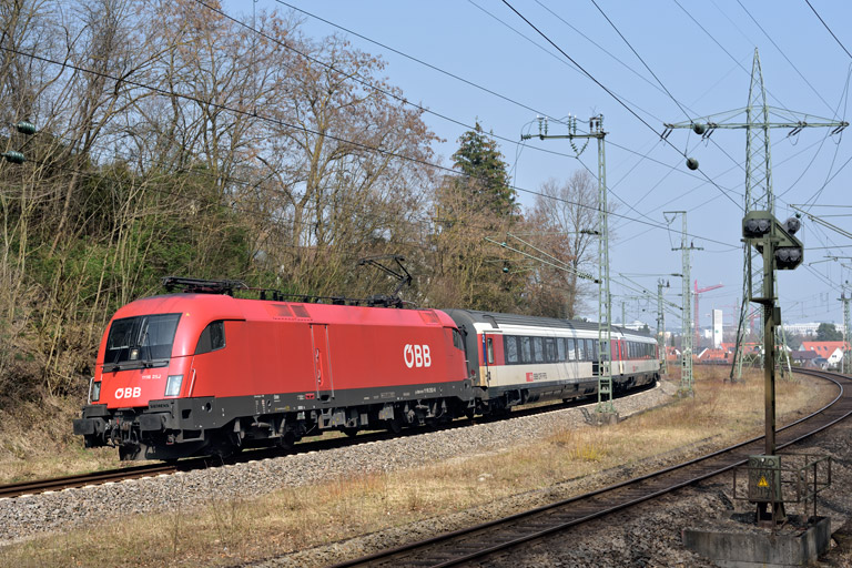 &Ouml;BB 1116 252 mit IC 187 bei km 17,4 (M&auml;rz 2019)