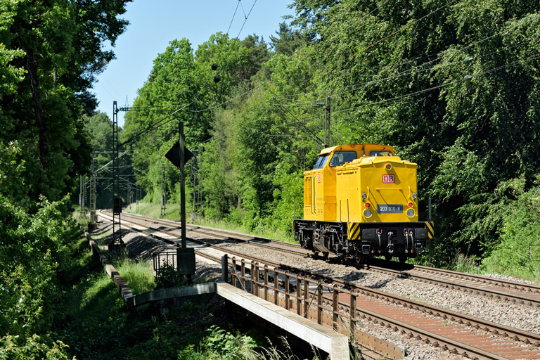 203 310 als Tfzf 76447 bei km 18,4 (Juni 2020)
