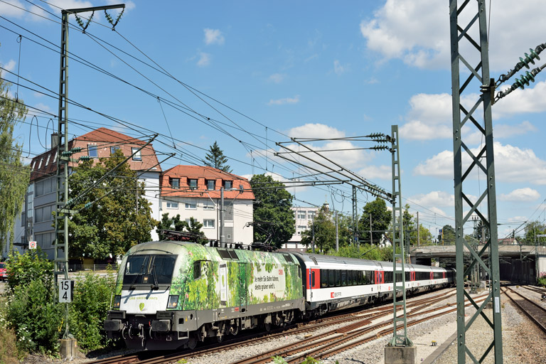 &Ouml;BB 1016 023 mit IC 187 bei km 15,4 (Juli 2020)