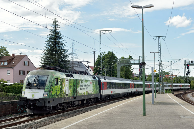 &Ouml;BB 1016 023 mit IC 281 bei km 16,8 (Juli 2020)