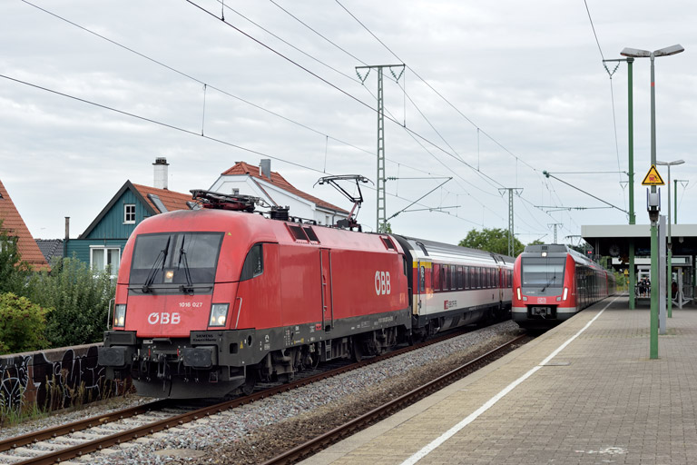 &Ouml;BB 1016 027 mit IC 280 bei km 16,8 (August 2020)
