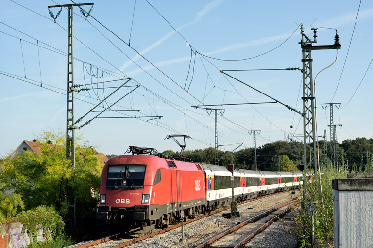 &Ouml;BB 1116 080 mit IC 184 bei km 16,8 (September 2020)