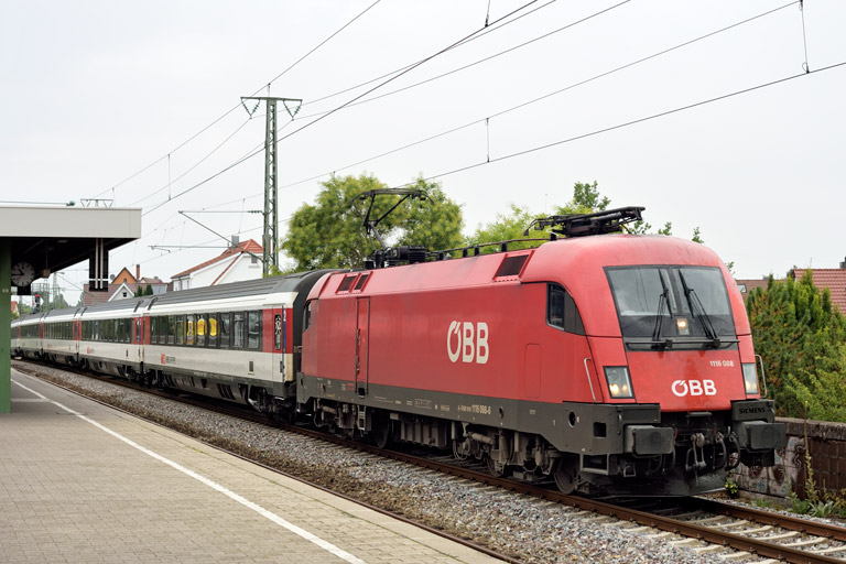 &Ouml;BB 1116 088 mit IC 185 bei km 16,8 (August 2020)