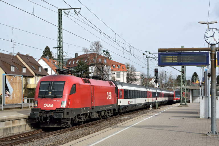 &Ouml;BB 1116 163 mit IC 187 bei km 15,6 (Februar 2020)