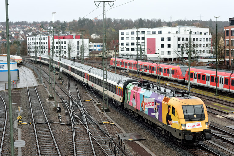 &Ouml;BB 1116 168 mit IC 280 bei km 16,0 (Februar 2020)